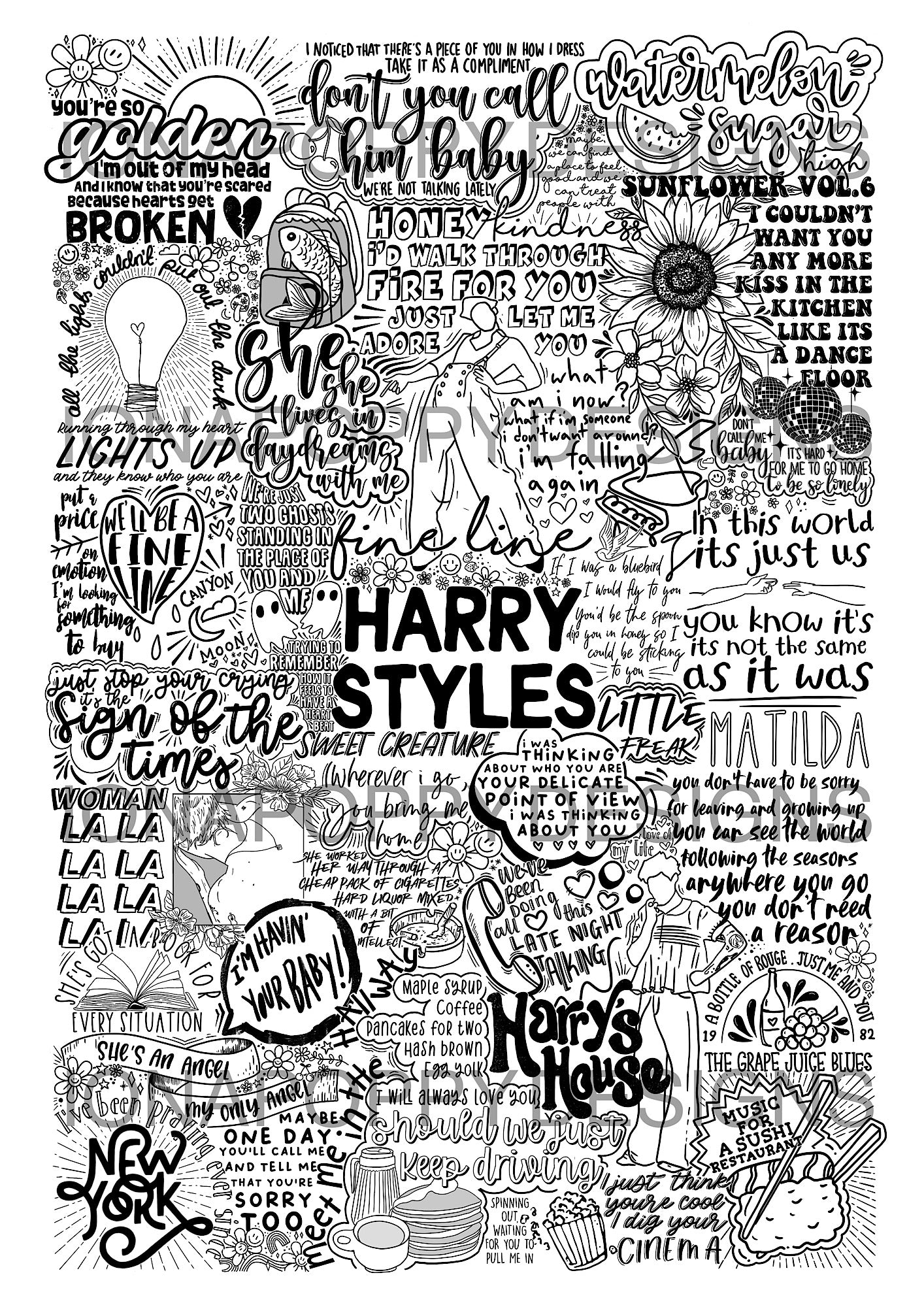 Harry Styles - Lyric Print | Doodle