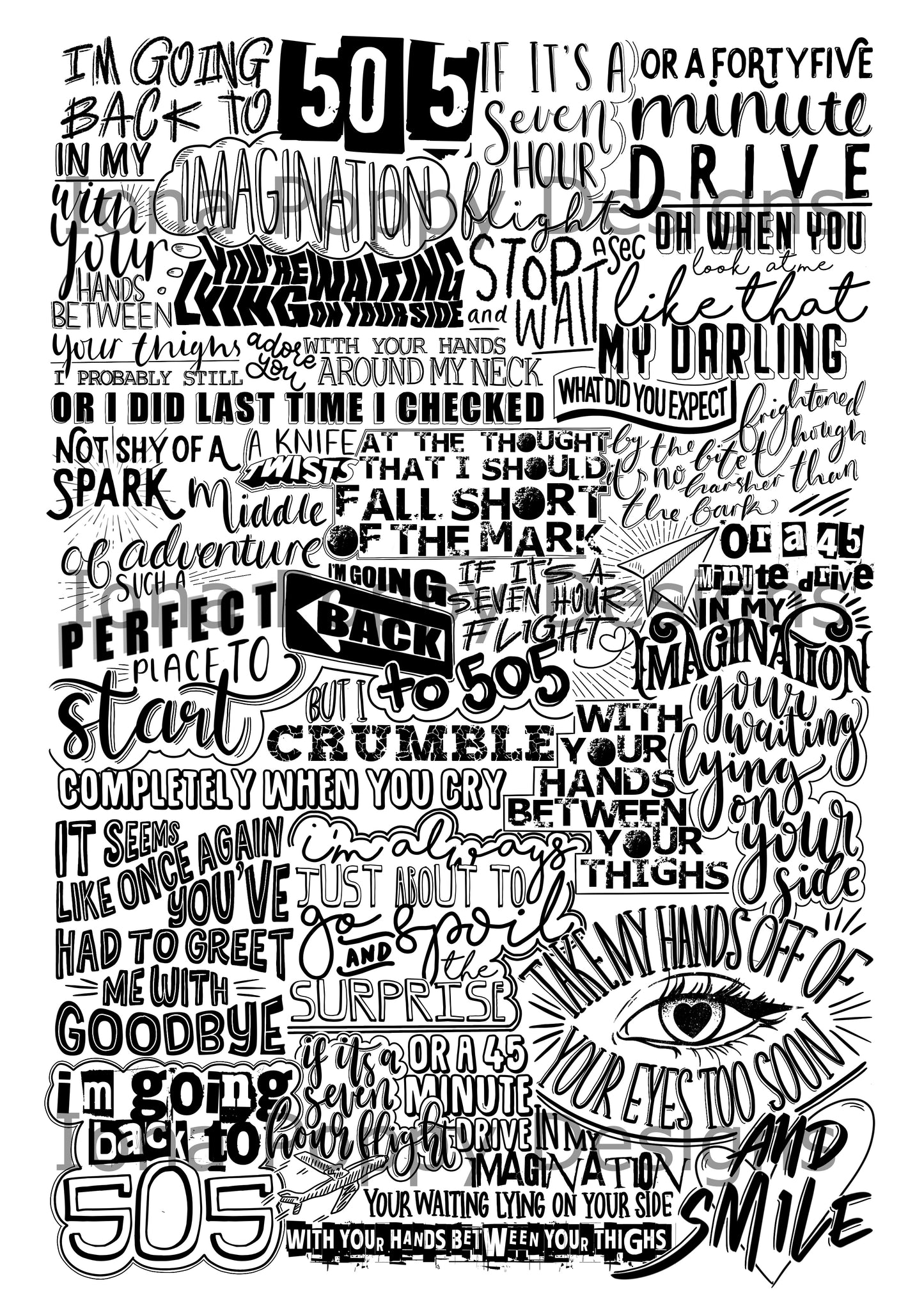 Arctic Monkeys - 505 Lyric Print | Doodle