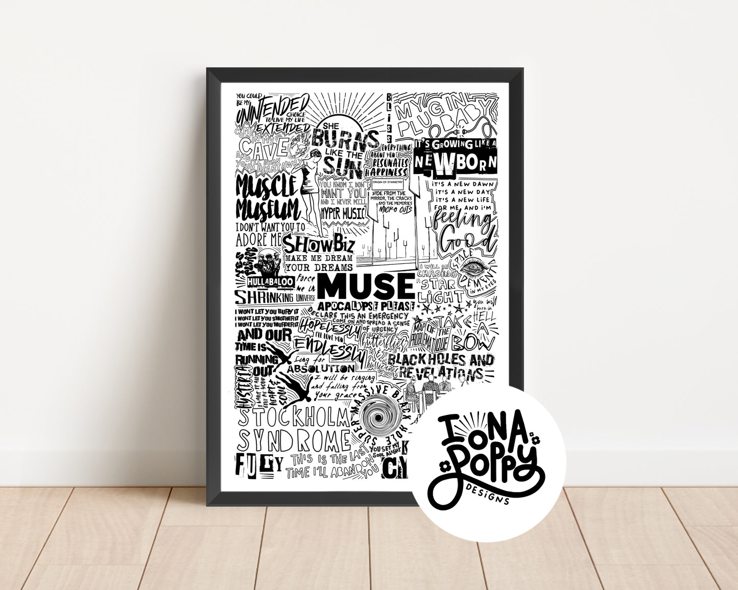Muse - Greatest Hits Lyric Print Part One | Doodle