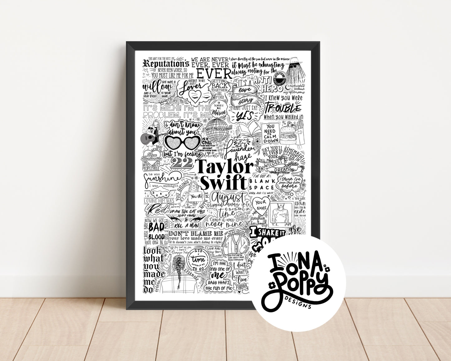 Taylor Swift - Greatest Hits Lyric Print | Doodle
