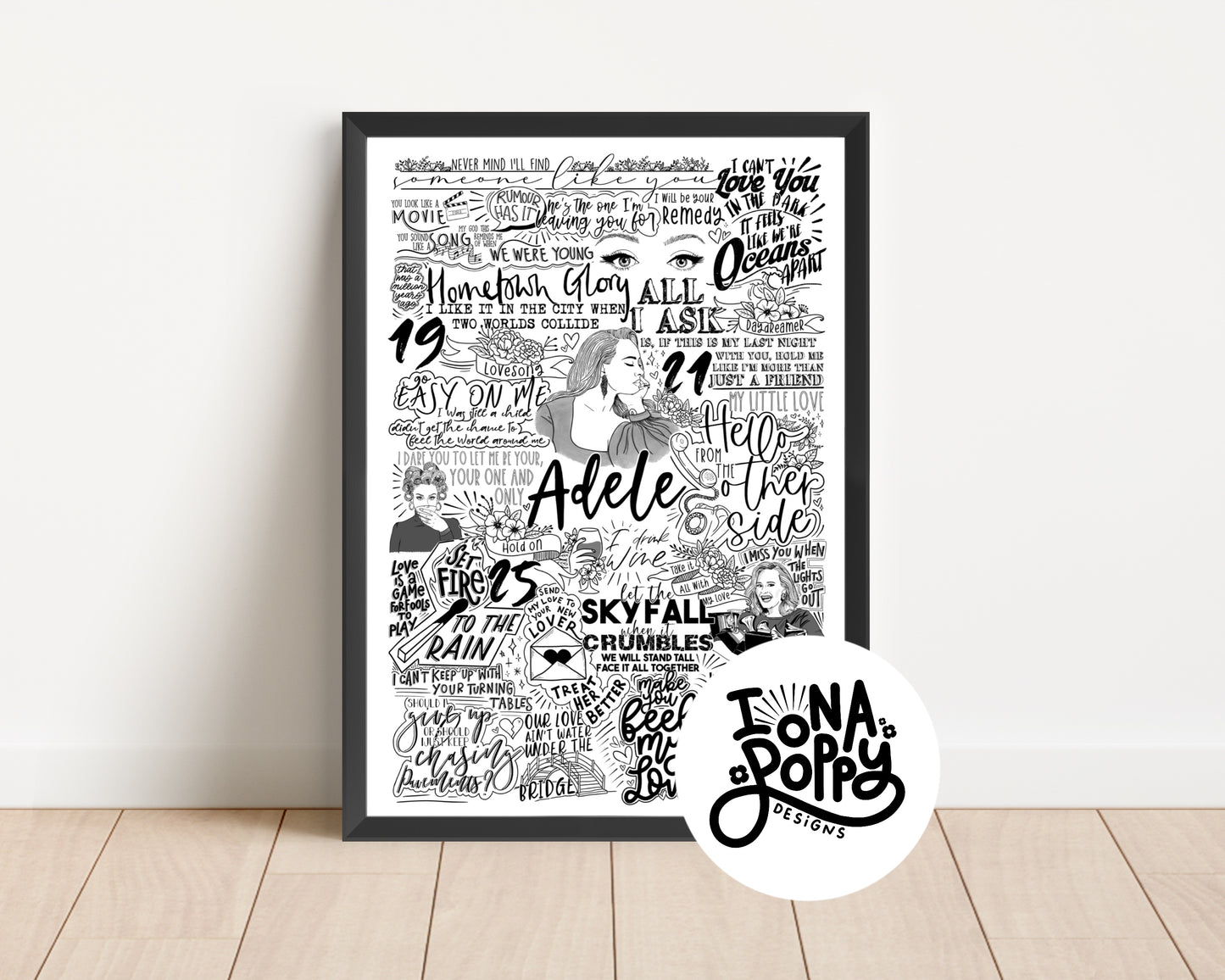 Adele - Greatest Hits Lyric Print | Doodle