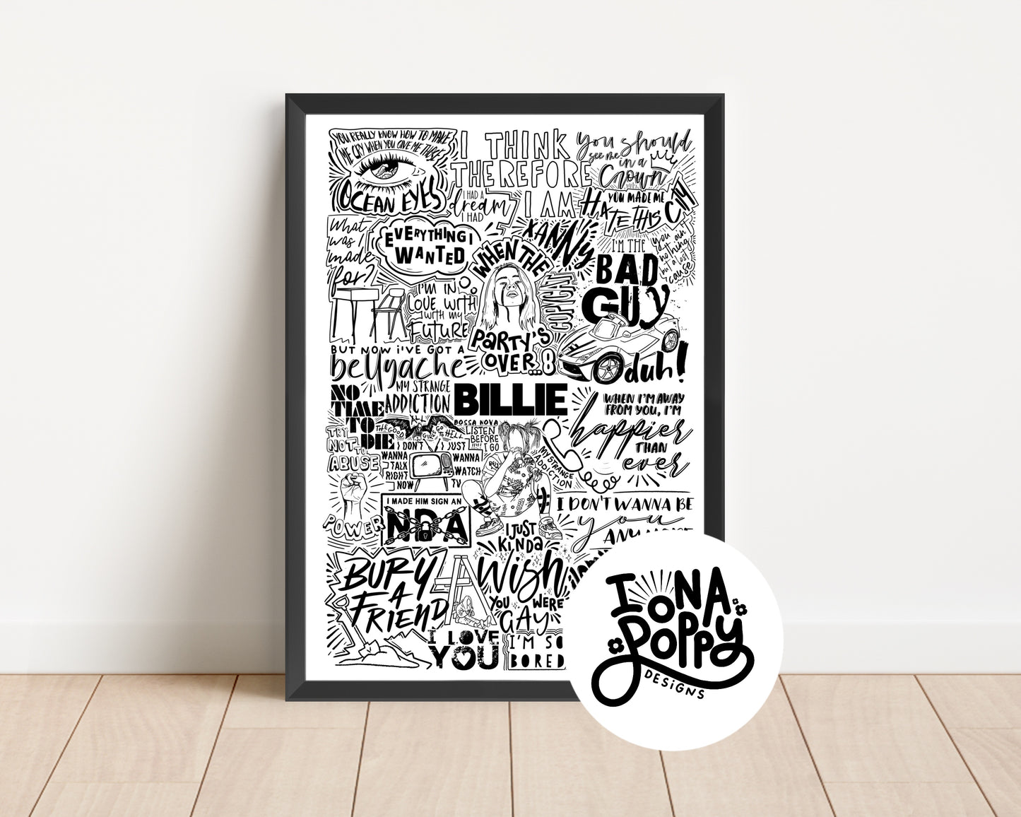 Billie Eilish - Greatest Hits Lyric Print | Doodle