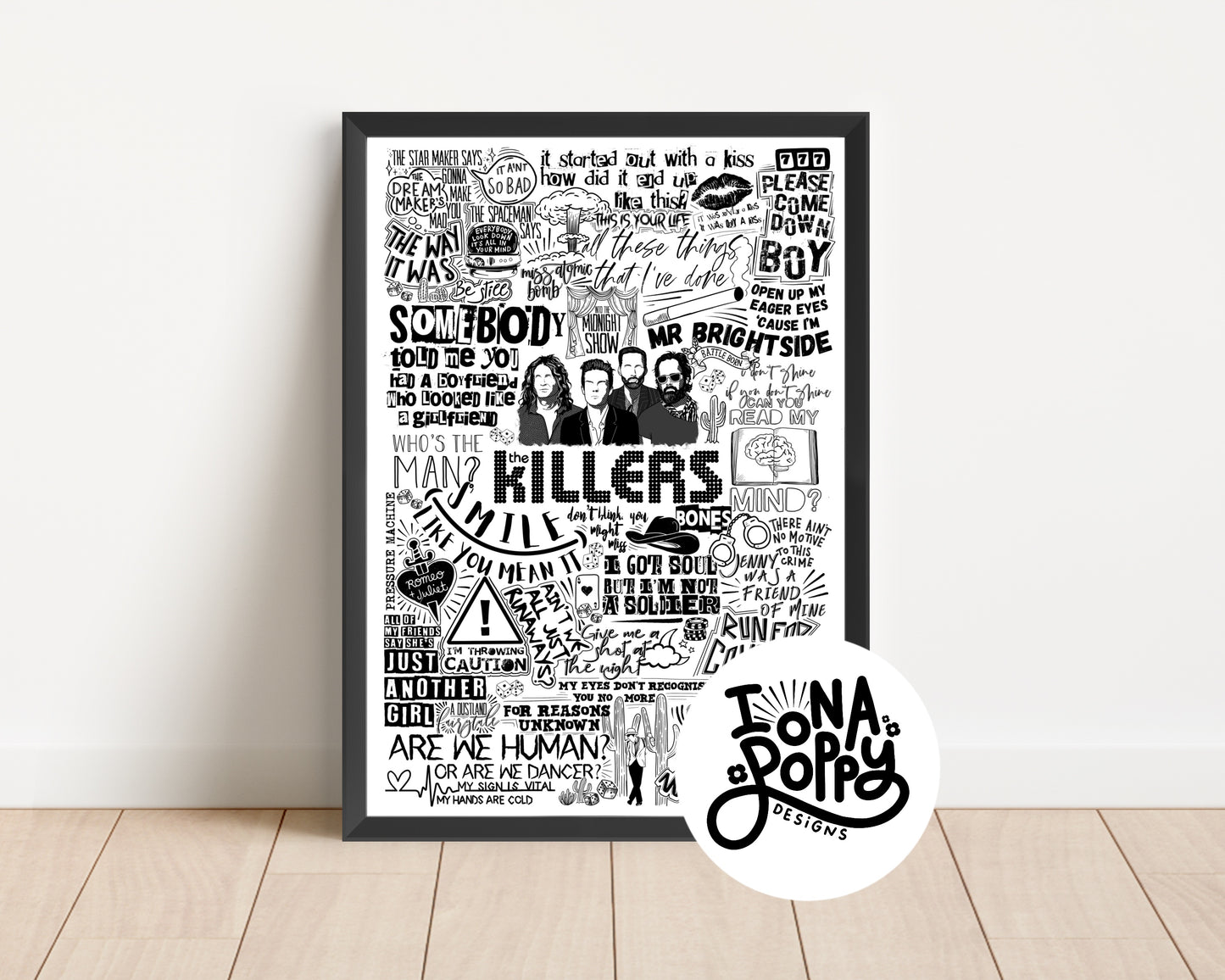 The Killers - Greatest Hits Lyric Print | Doodle