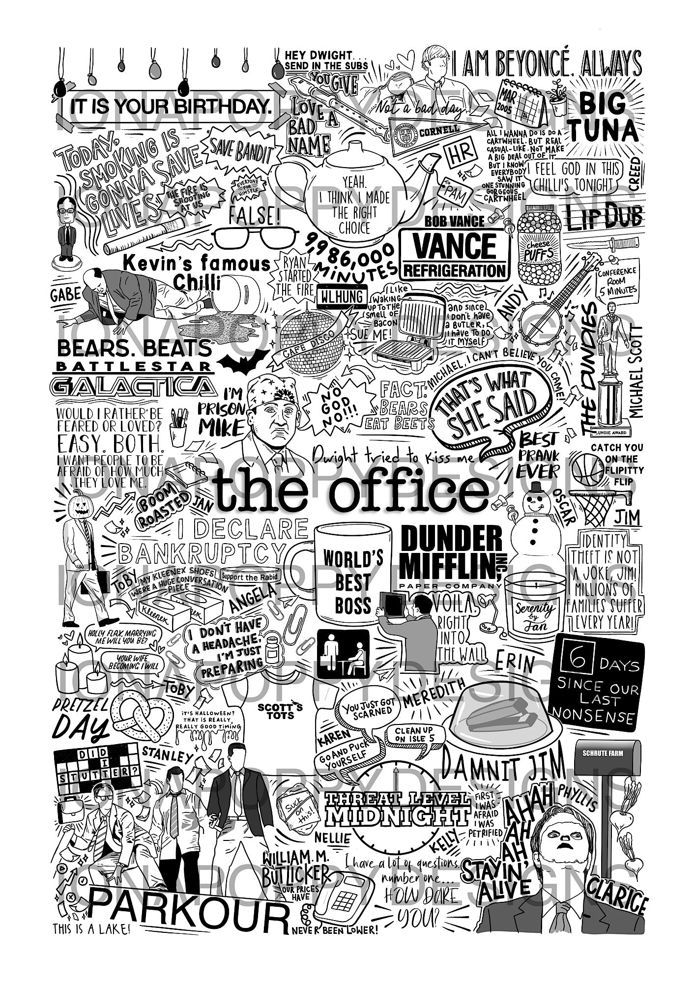 The Office - Iconic Quotes Print | Doodle
