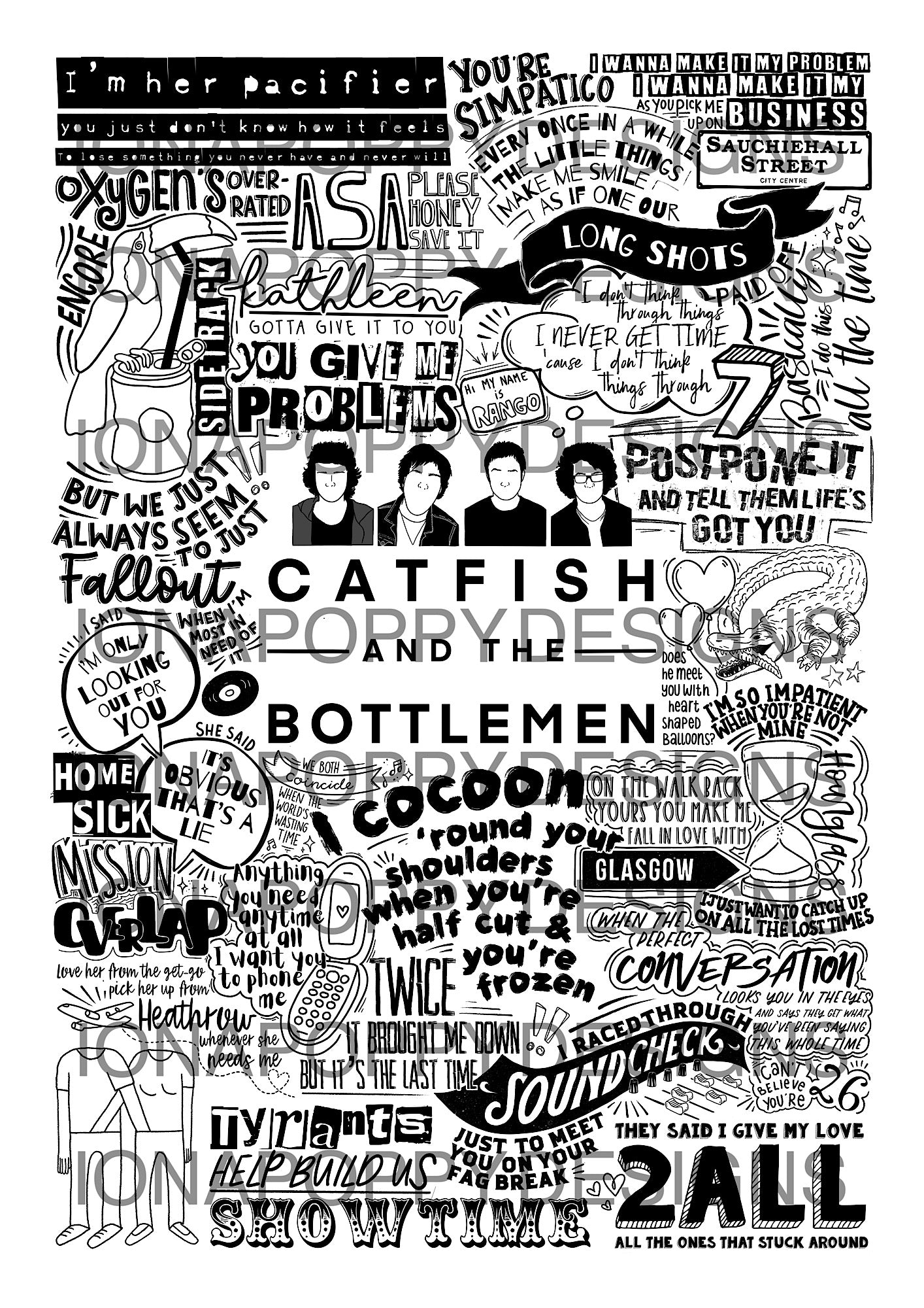 Catfish & The Bottlemen - Greatest Hits Lyric Print | Doodle