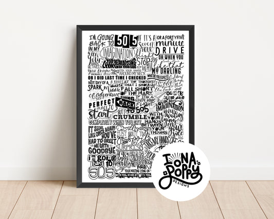 Arctic Monkeys - 505 Lyric Print