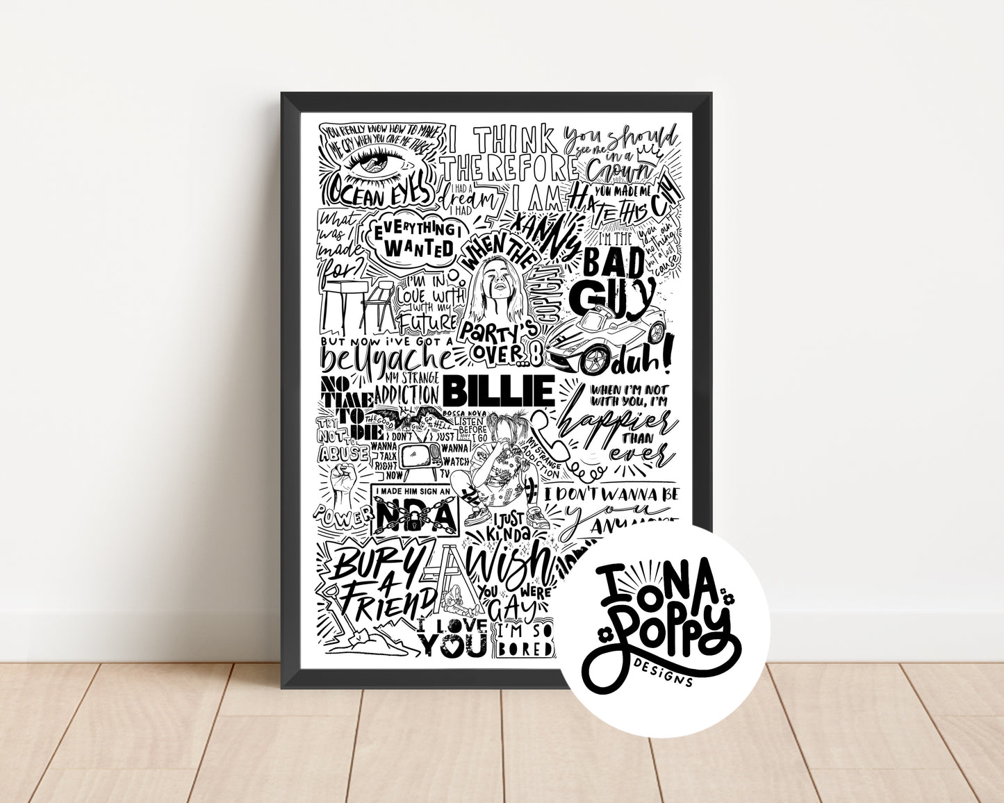 Billie Eilish - Greatest Hits Lyric Print