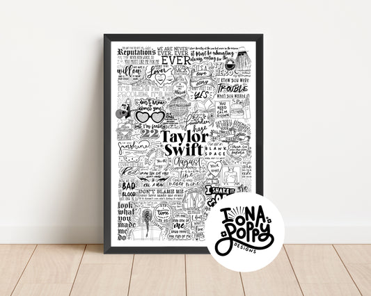 Taylor Swift - Greatest Hits Lyric Print