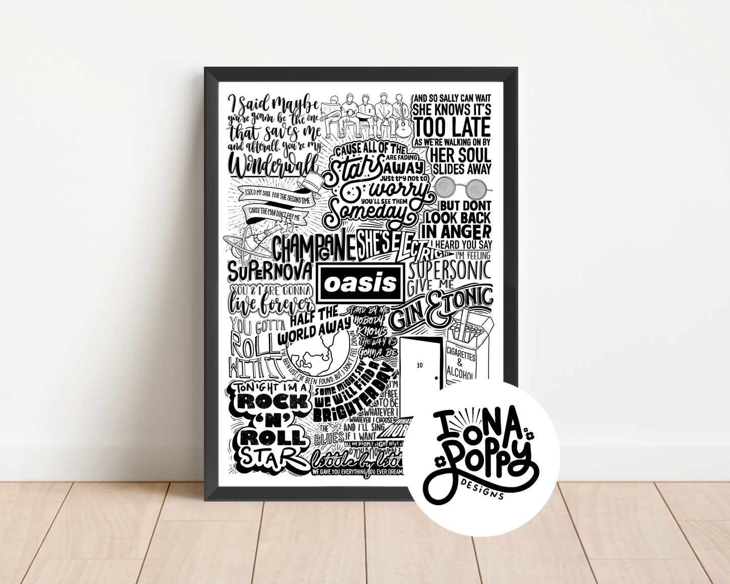 Oasis - Greatest Hits Lyric Print | Doodle | Album