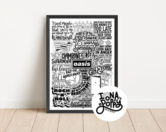 Oasis - Greatest Hits Lyric Print | Doodle | Album