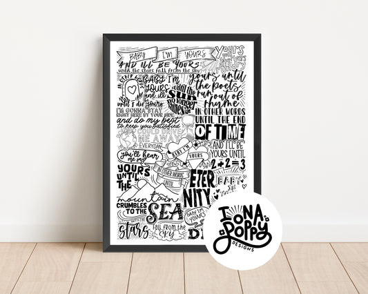 Arctic Monkeys - Baby I’m Yours Lyric Print