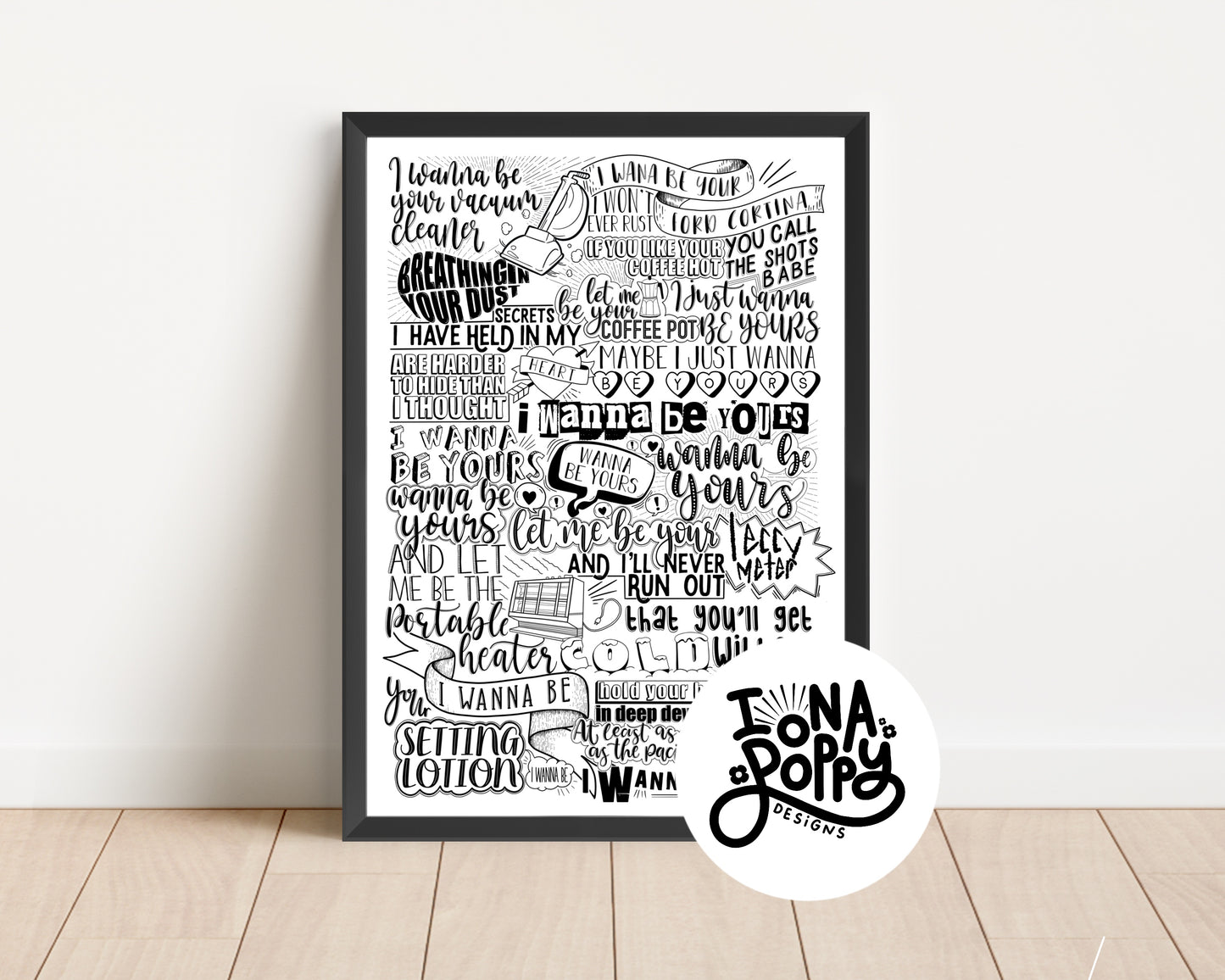 Arctic Monkeys - Wanna Be Yours Lyric Print