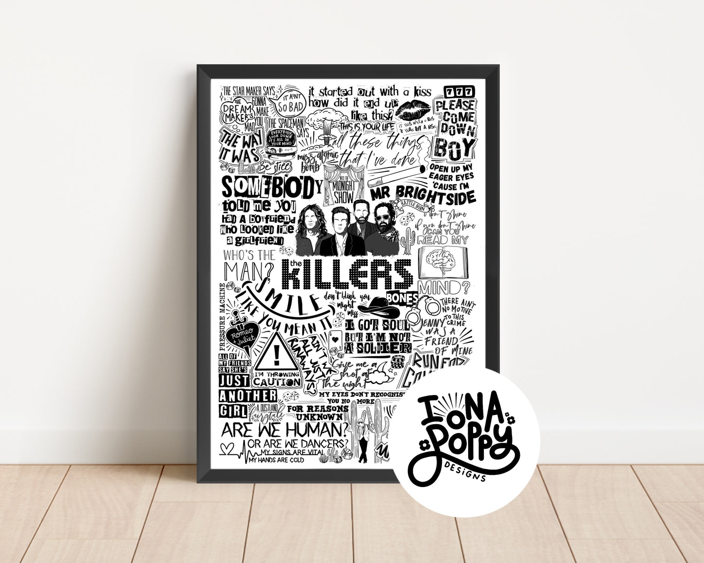 The Killers - Greatest Hits Lyric Print