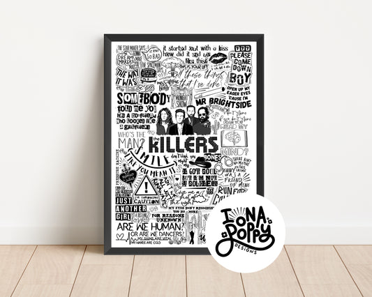 The Killers - Greatest Hits Lyric Print