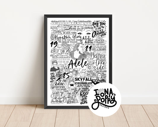 Adele - Greatest Hits Lyric Print