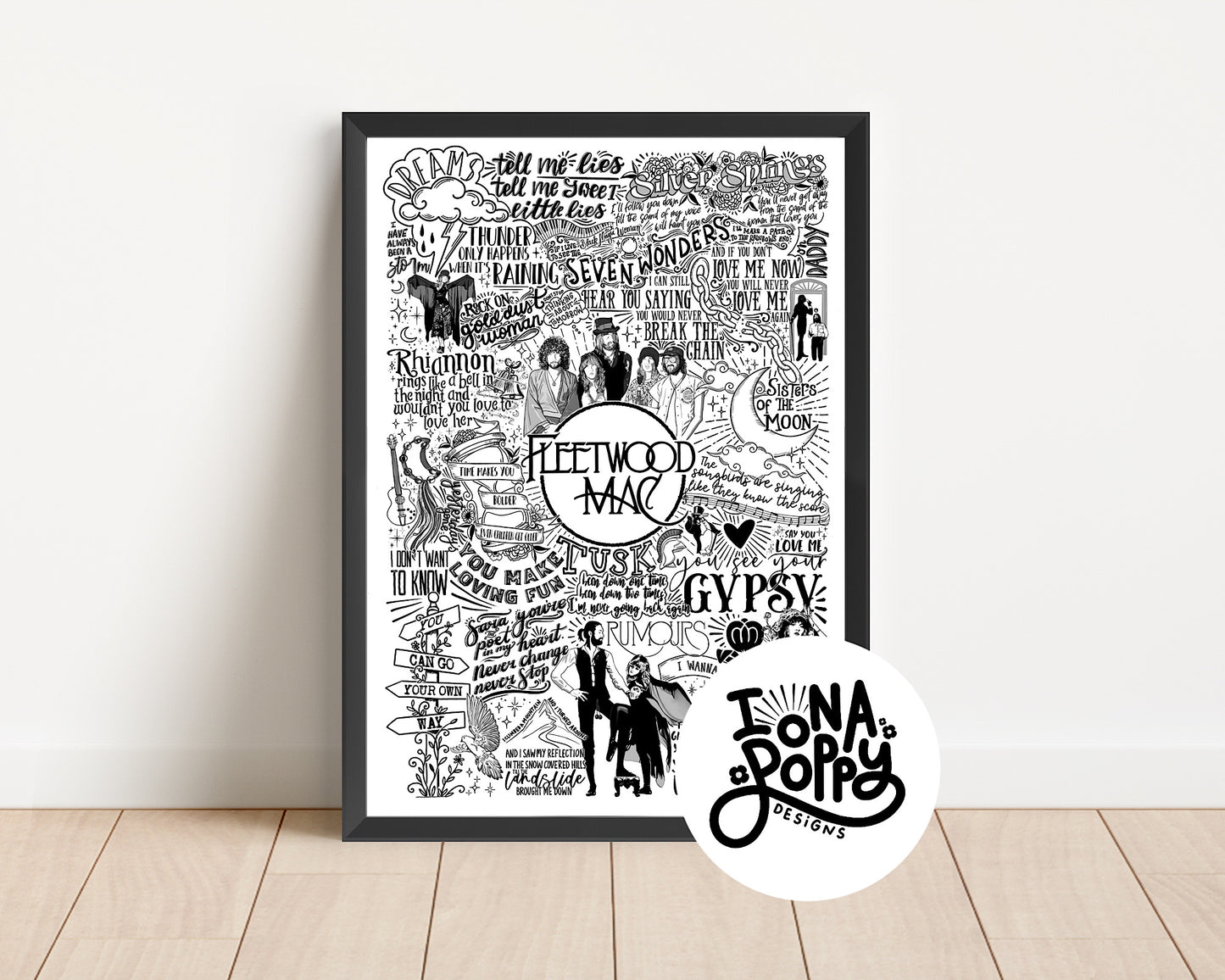 Fleetwood Mac - Greatest Hits Lyric Print | Doodle