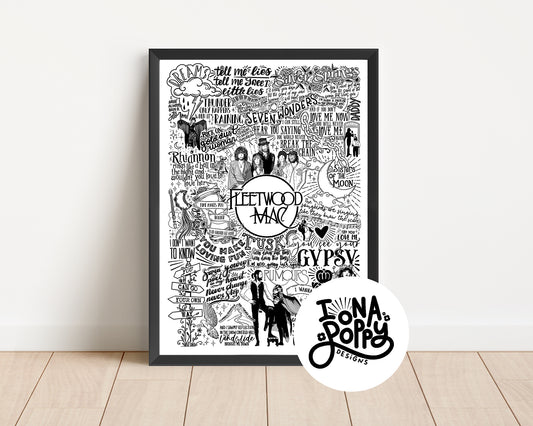 Fleetwood Mac - Greatest Hits Lyric Print | Doodle