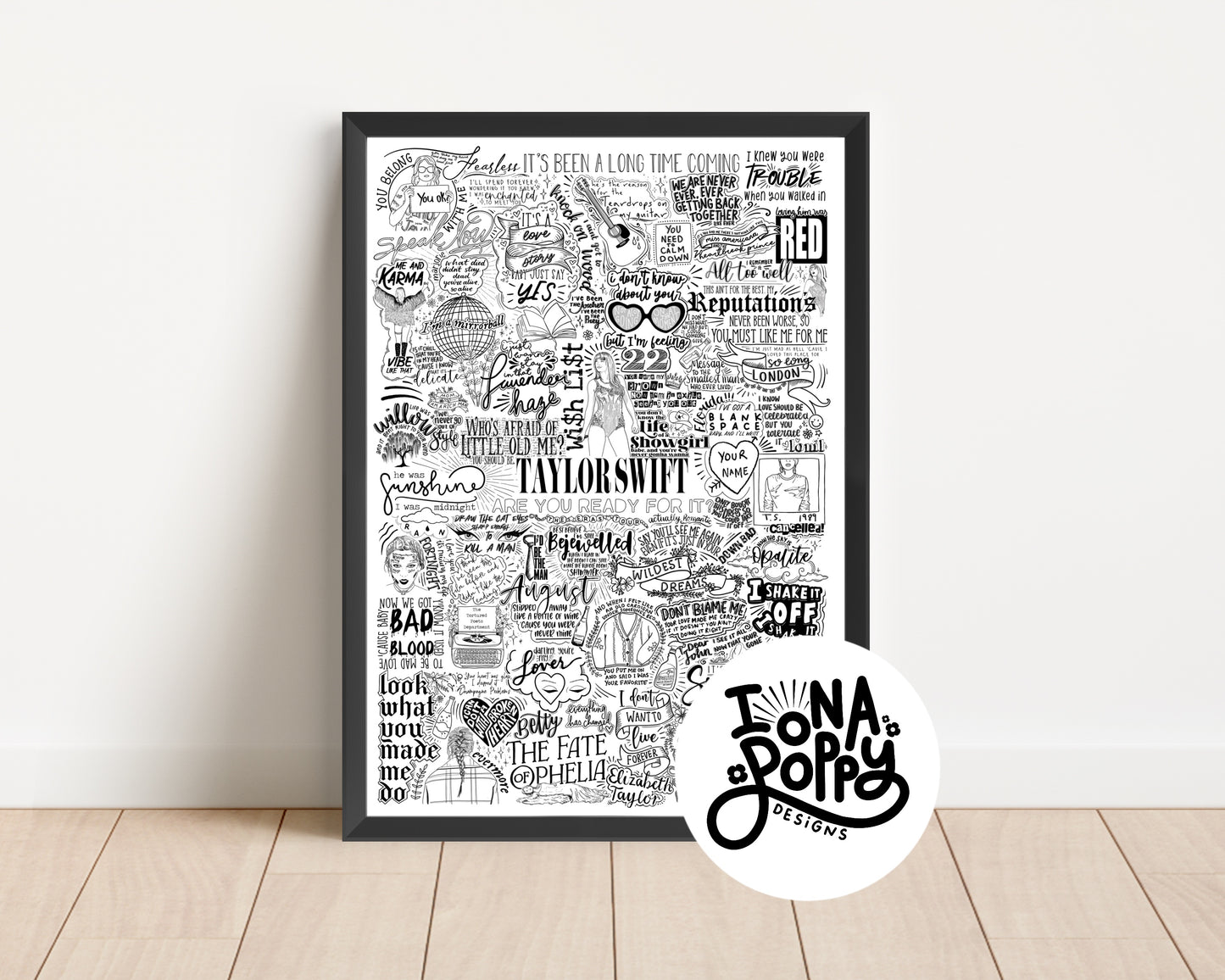 Taylor Swift - Greatest Hits Lyric Print