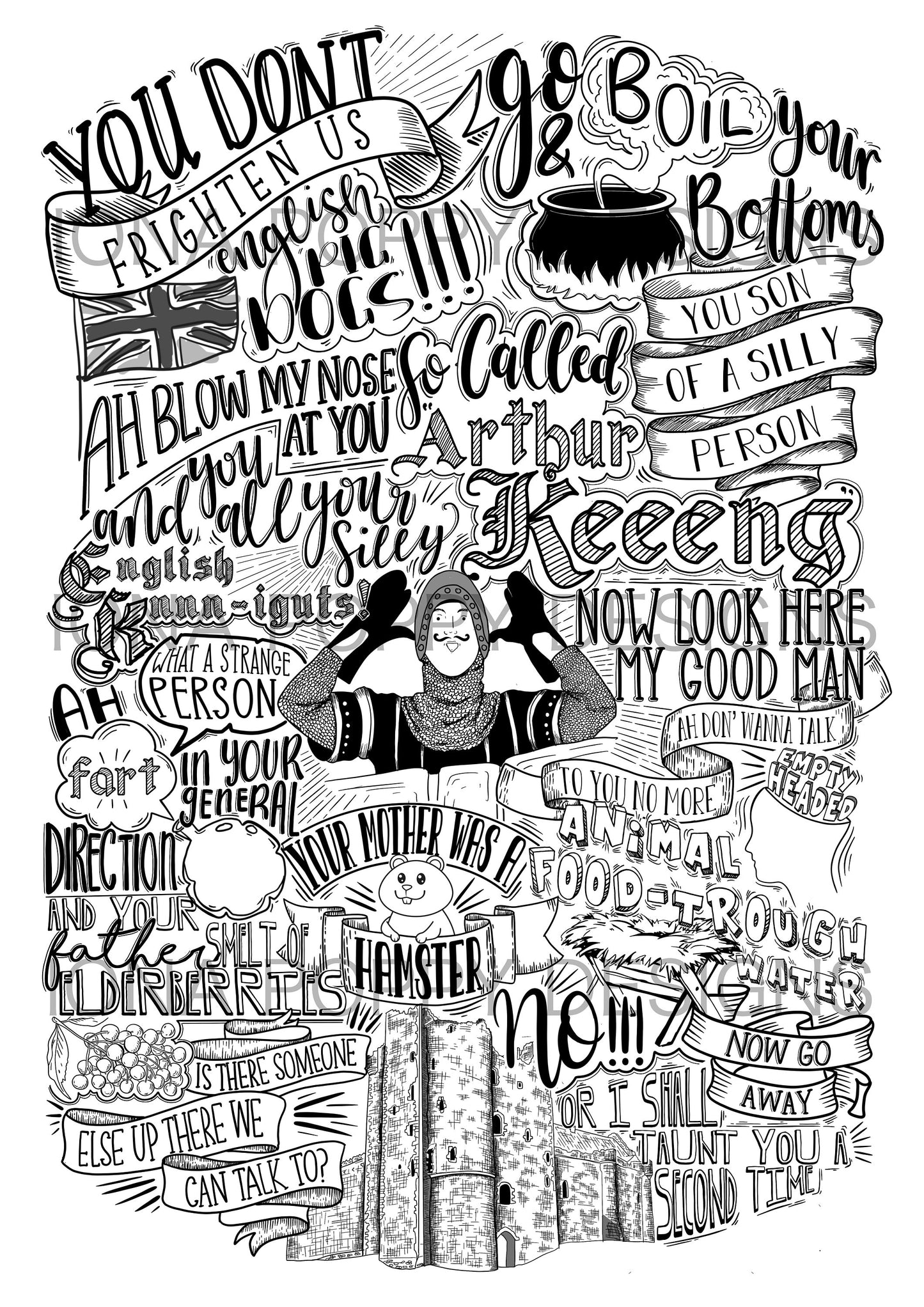 Monty Python And The Holy Grail - French Taunter – Iona Poppy Designs
